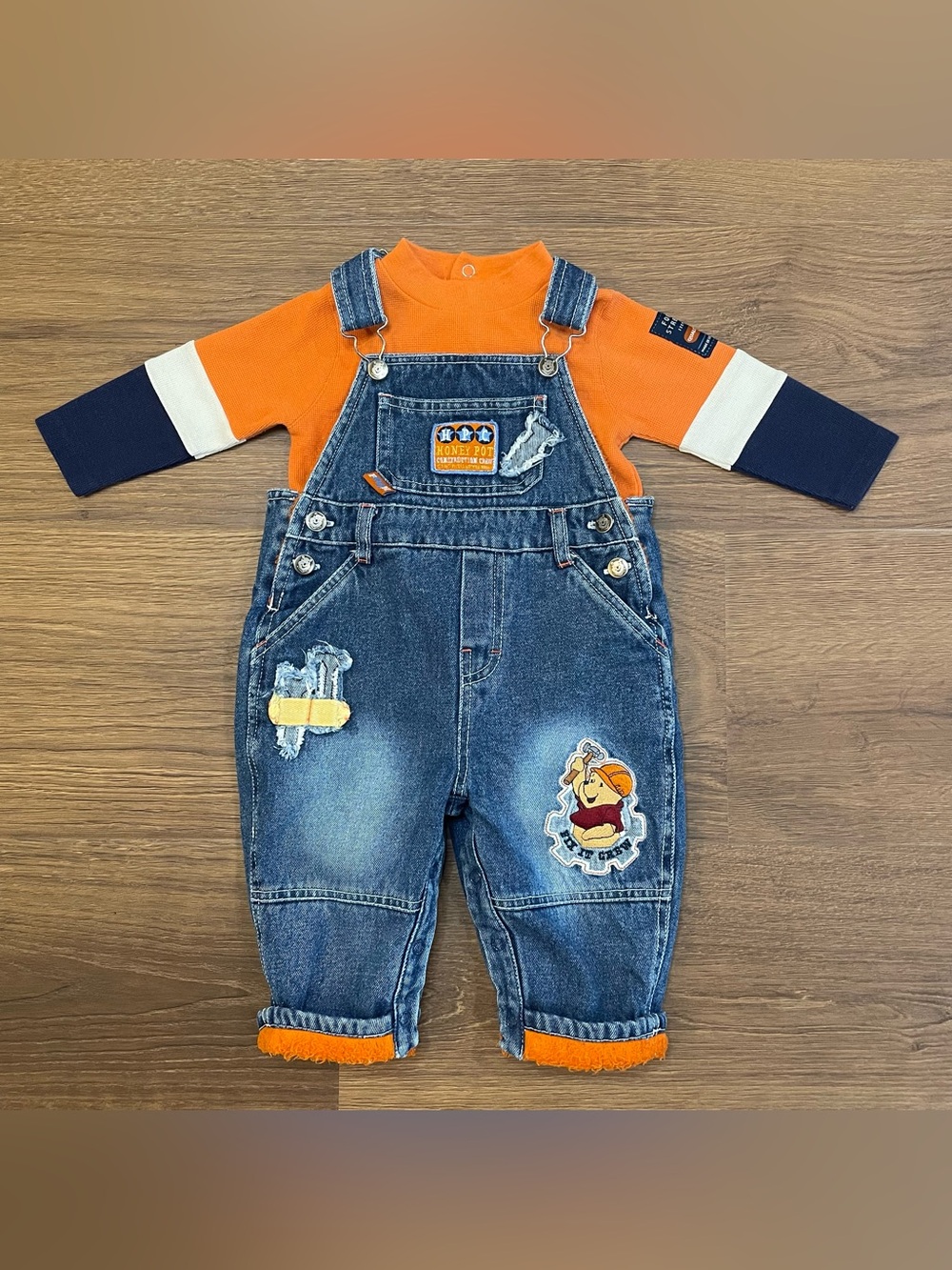 VTG Winnie the Pooh 100 Acre Collection Construction Overall True Set 12 Months
